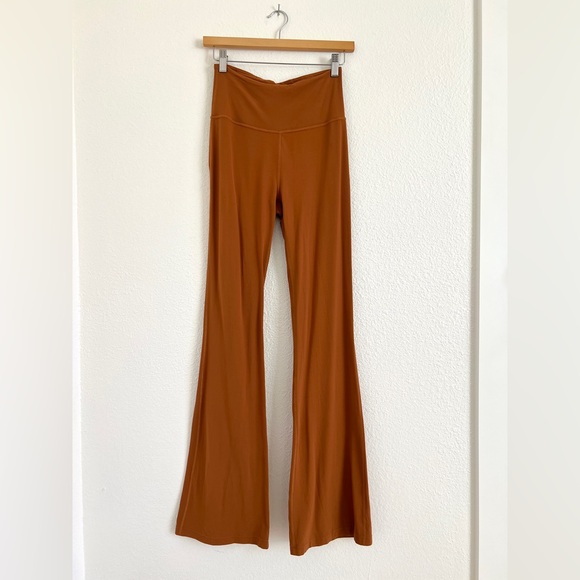 LULULEMON pants / copper brown GROOVE flare leg high waist leggings / size 6 - Picture 2 of 7